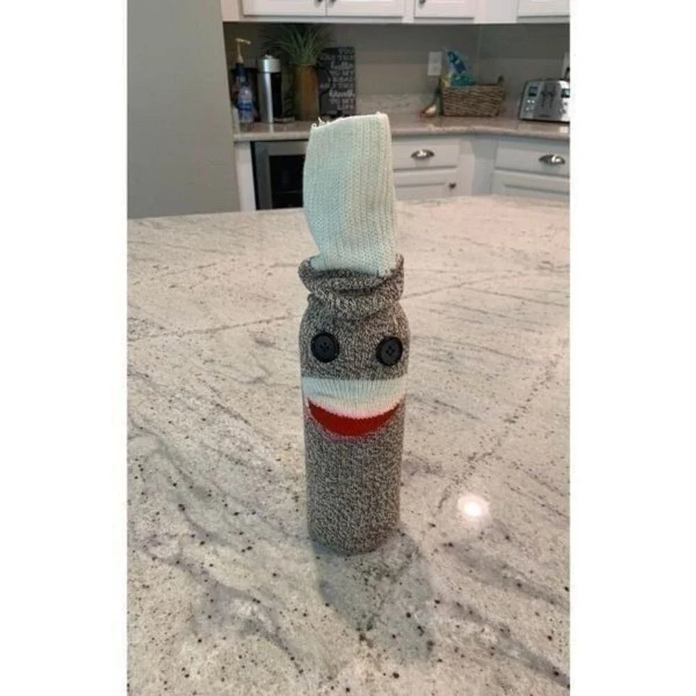 Sock Monkey Wine Bag